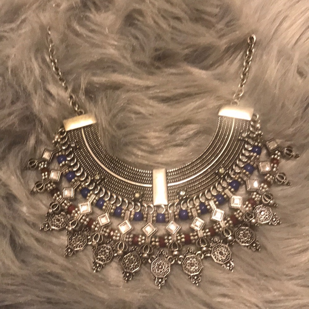 Silver tribal necklace